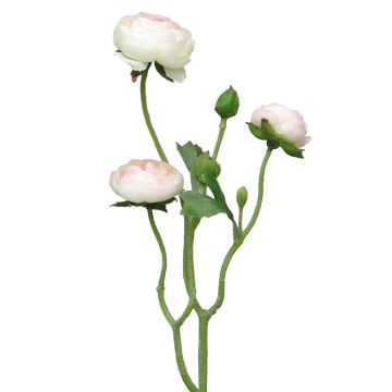 Umělé větve ranunculus JIXIANG, bílo-růžová, 50cm