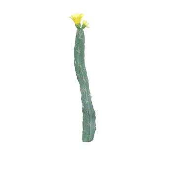 Plastový sloupovitý kaktus ANRAN s květy, zápich, žlutá, 35cm