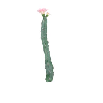 Plastový sloupovitý kaktus ANRAN s květy, zápich, růžová, 35cm