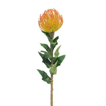 Umělé květiny Protea XIFANG, oranžovo-žlutá, 75cm