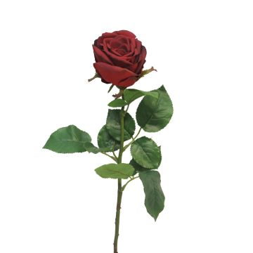 Umělá květina růže JIANHUA, tmavě červená, 70cm
