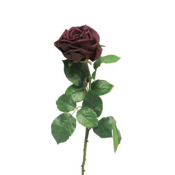 Umělá květina růže JIANHUA, tmavě fialová, 70cm