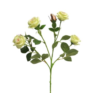 Umělá květinová větev růže SHANZHA, světle zelená, 70cm