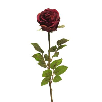 Umělá květina růže CONGMIN, vínová, 70cm