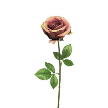 Umělá růže RUYUN, starorůžovo-zelená, 45cm
