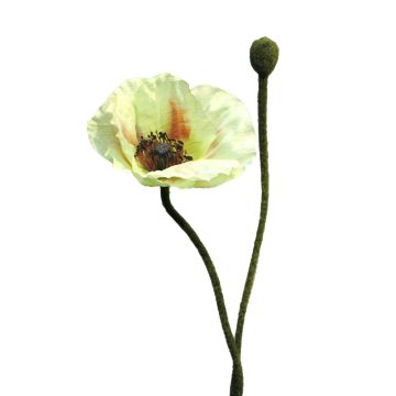 Umělá květina vlčí mák YILAN, světle zeleno-červený, 60cm