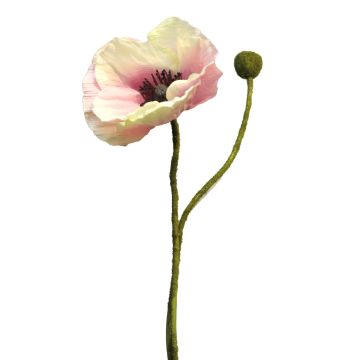 Umělá květina vlčí mák YILAN, růžovo-bílá, 60cm