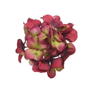 Dekorativní květina hortenzie FUHUA, červená-zelená, 25cm