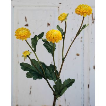 Umělá chryzantéma RYON, žlutá, 70cm, Ø3-5cm