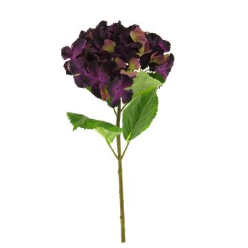 Plastový květ hortenzie YUMEI, tmavě fialový, 60cm