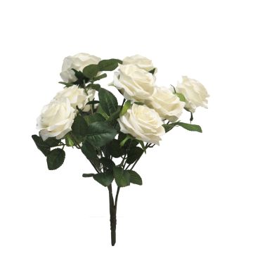 Dekorační květinový keř růží KAILIN na zápichu, krémová, 40cm
