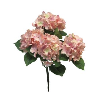 Umělá květina hortenzie LINJIA na zápichu, růžová, 45cm