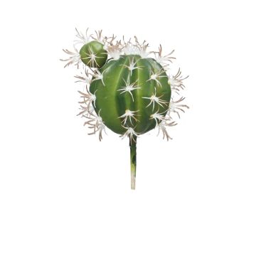 Dekorační echinokaktus grusonův QINGYA na zápichu, zelená, 15cm