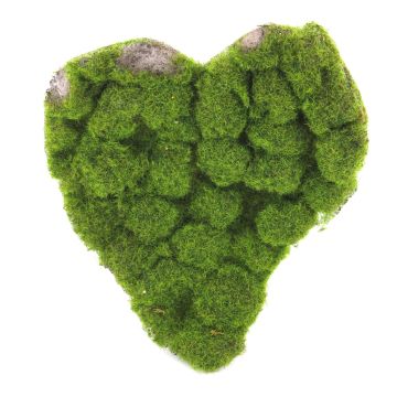 Dekorace mechové srdce YUEYA, zelená, 30x25cm
