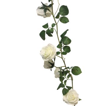 Umělá girlanda z ruží KAILIN, krémová, 145cm