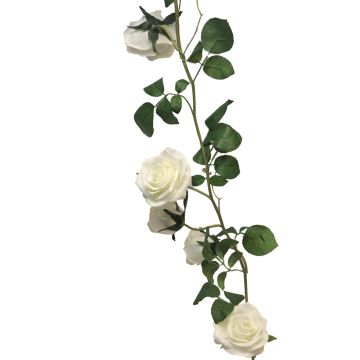 Umělá girlanda z ruží KAILIN, krémová, 145cm
