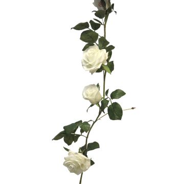 Umělá girlanda z ruží KAILIN, bílý, 145cm