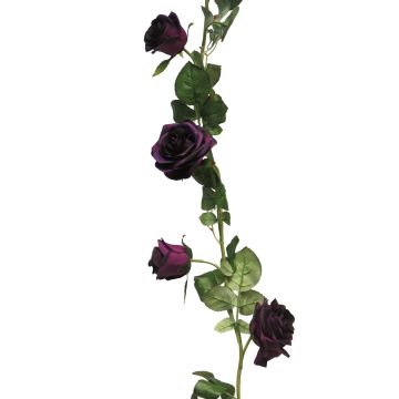 Umělá girlanda z ruží KAILIN, tmavě fialový, 145cm