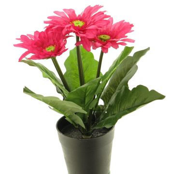 Umělá květina Gerbera XIAOOU v dekoračním květináči, růžová, 25cm
