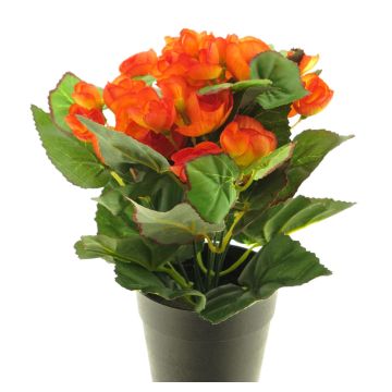 Umělá květina begonie HETIAN, oranžová, 25cm