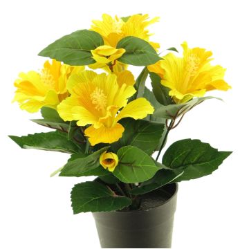 Umělý květ Ibišek GUOXIAO, žlutá, 25cm