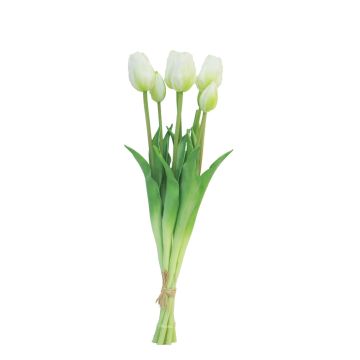 Umělá kytice tulipánů LONA, bílá, 45cm, Ø15cm