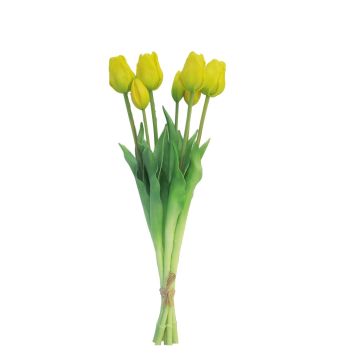 Umělá kytice tulipánů LONA, žlutá, 45cm, Ø15cm