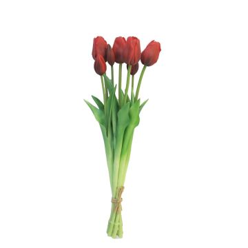 Umělá kytice tulipánů LONA, červeno-černá, 45cm, Ø15cm