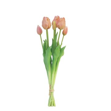 Umělá kytice tulipánů LONA, broskvová, 45cm, Ø15cm