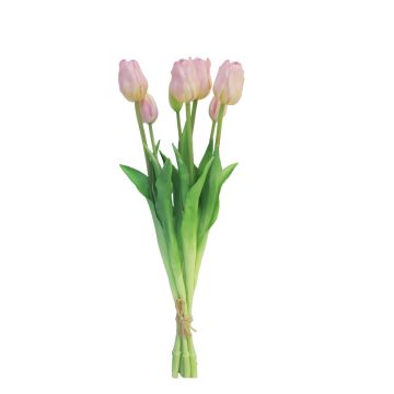 Umělá kytice tulipánů LONA, růžová, 45cm, Ø15cm