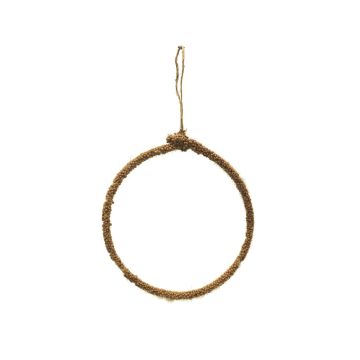 Ozdobný kovový kroužek HELIJIA k zavěšení, zelený, Ø15cm