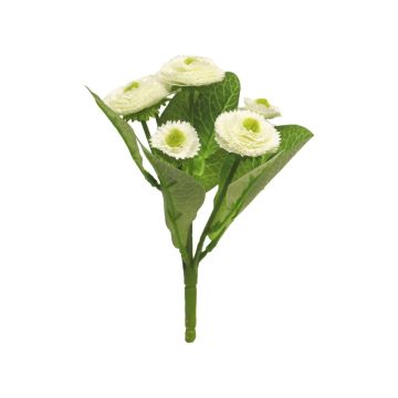 Textilní květina Bellis SUMIAN na zápichu, krémová, 20cm