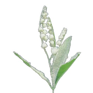 Dekorativní květina konvalinka SUJIAN, zasněžená, zápich, bílá, 35cm