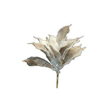 Umělá Agave pygmaea LUMIAO, zasněžená, krémově béžová, 35cm