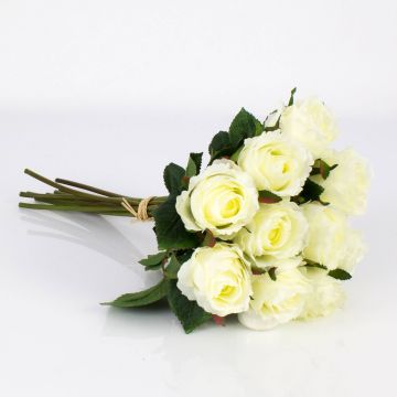 Umělá kytice růží MOLLY, bílá, 35cm, Ø20cm