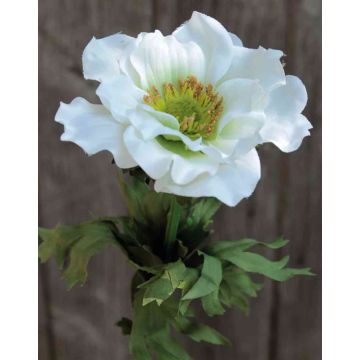 Umělá květinová sasanka FRANCA, bílá, 35cm, Ø9cm