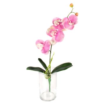 Umělá orchidej phalaenopsis MADOU, na zápichu, růžová, 40cm