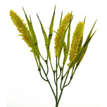 Dekorační tráva vousatec DEMIN, s laty, žlutá, 28cm