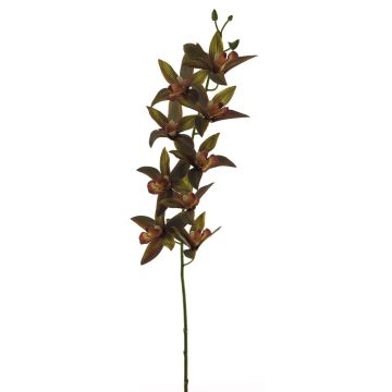 Dekorační větve orchideje YAMEI, tmavě červeno-zelené, 80cm