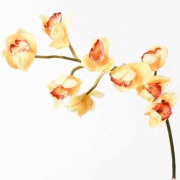 Plastová větev orchideje cymbidium OKSANA, žlutá, 80cm