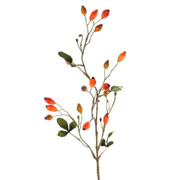 Umělá větev psí růže ZERBST se šípky, oranžovo-červená, 80cm