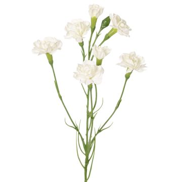 Umělá větev karafiátu PIARA, bílá, 60cm, Ø2-5cm