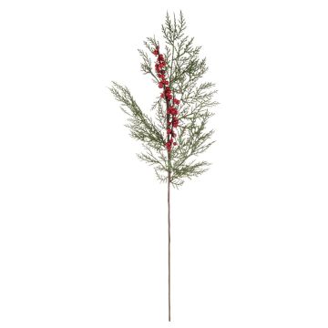 Plastová cedrová větev AMANDLA s bobulemi, červenozelená, 80cm