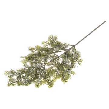 Dekorativní tisová větvička ARUWIMI s třpytkami, zelená, 65cm