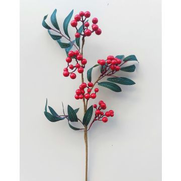 Plastová jeřabinová větvička BERNFRIEDE s plody, červená, 55cm