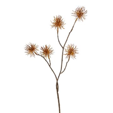 Umělá větvička čarověníku NUMBAT s květy, oranžová, 70cm, Ø5cm