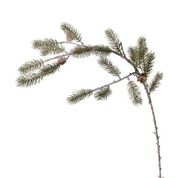 Dekorativní jedlová větvička ORVILOS se šiškami, zelenobílá, 85cm