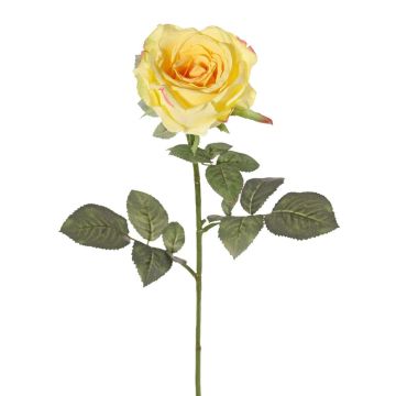 Textilní růže HUSA, žlutá, 75cm, Ø10cm
