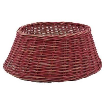 Stojan na vánoční stromek Ratanový koš MACARIO, červený, 26cm, Ø65cm