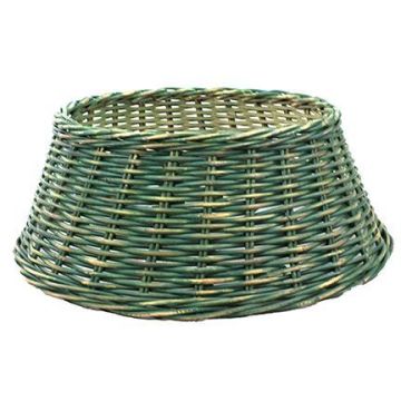 Stojan na vánoční stromek Ratanový koš MACARIO, zelený, 26cm, Ø65cm